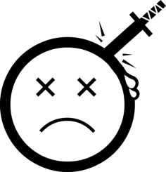 Head With A Knife Line Art Illustration Svg, Free Vectors File